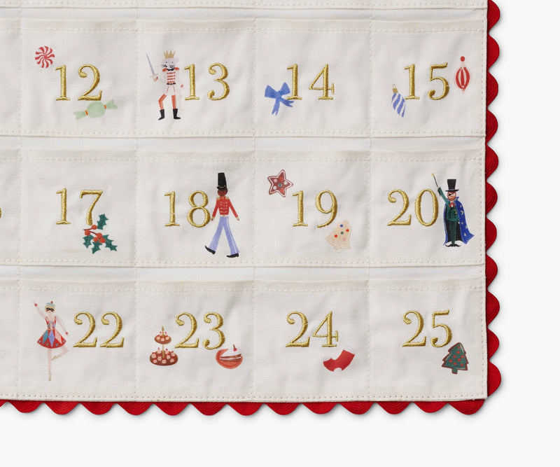 Rifle Paper Co. Nutcracker Embroidered Hanging Advent Calendar