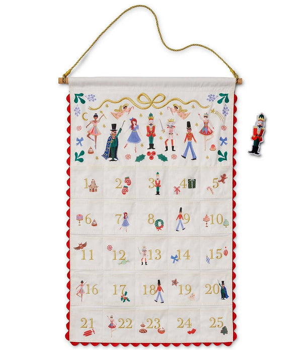 Rifle Paper Co. Nutcracker Embroidered Hanging Advent Calendar