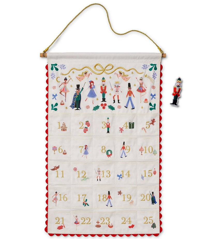 Rifle Paper Co. Nutcracker Embroidered Hanging Advent Calendar