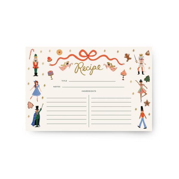 Rifle Paper Co. Pack of 12 Nutcracker Sweets Recipe Cards