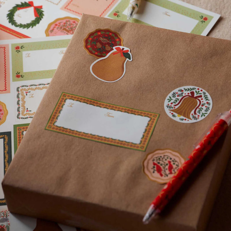 Rifle Paper Co. Pack of 3 Christmastide Stickers & Labels