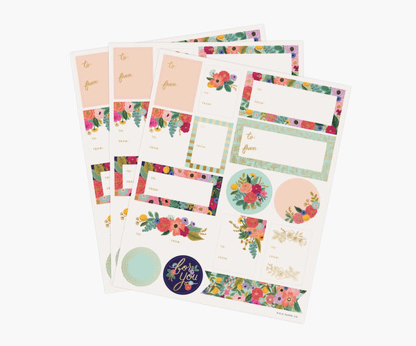 Rifle Paper Co. Pack of 3 Garden Party Stickers & Labels