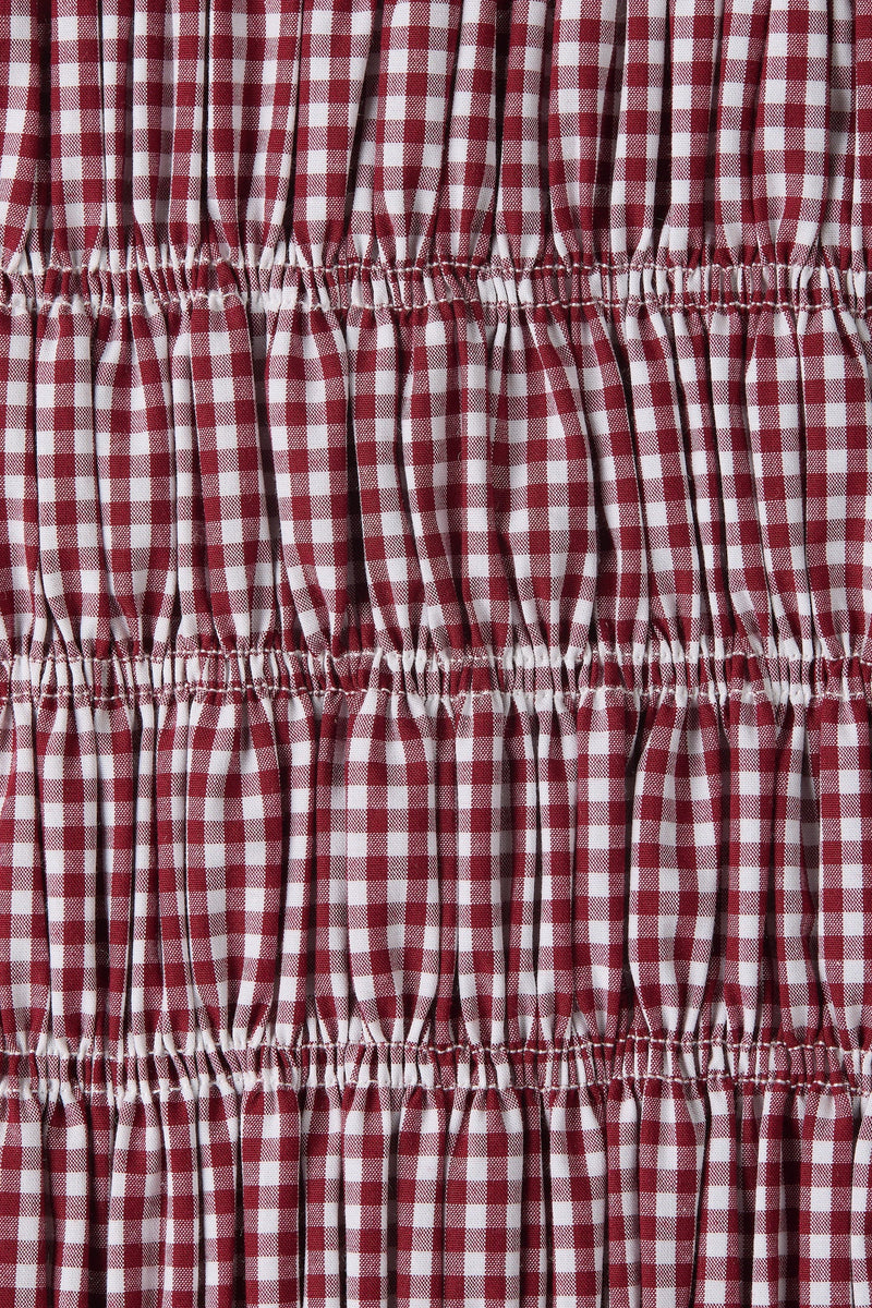 Faithfull the Brand Eudora Midi Dress - Gingham Deep Red