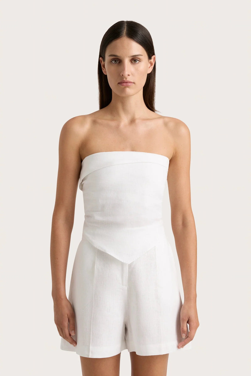 Faithfull the Brand Antibes Strapless Top White