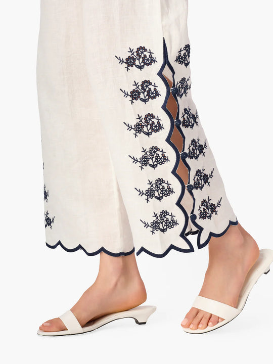 Cami NYC Madrid Embroidered Linen Pant Macadamia