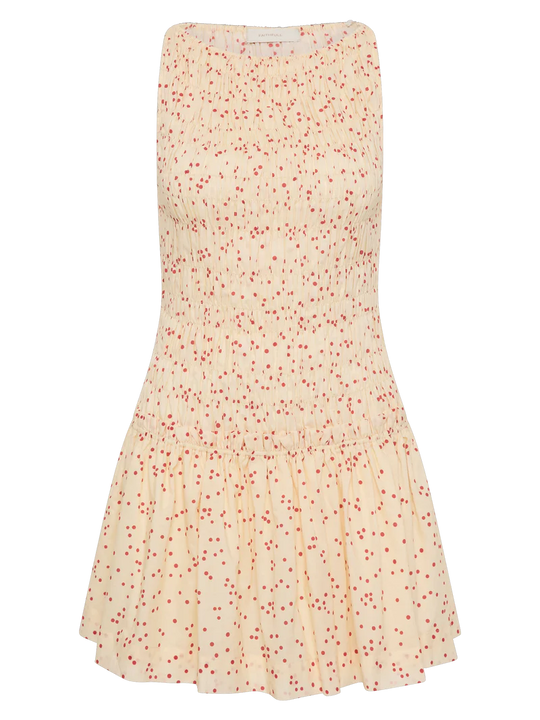 Faithfull the Brand Gala Mini Dress Linnea Dot Panna