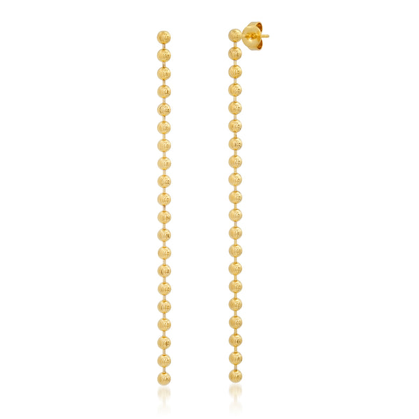 Tai Gold vermeil moon cut beads - long drop earrings