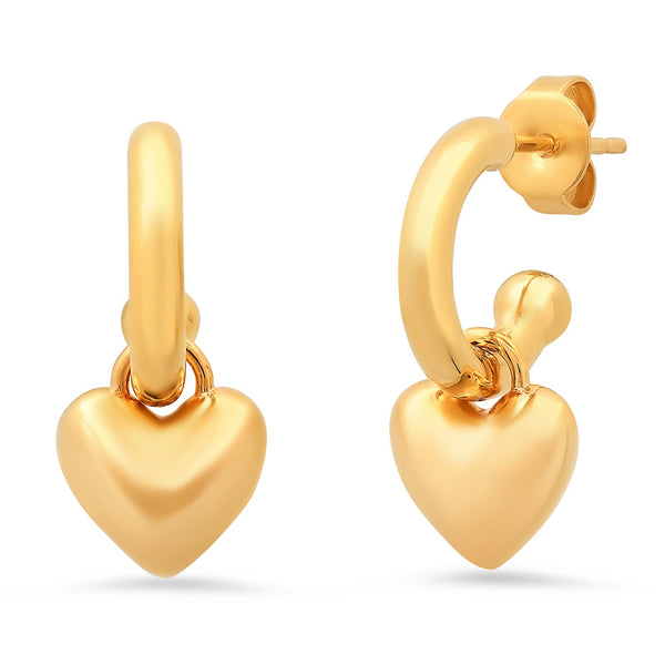 Tai Gold vermeil hoop earring with heart charm - hoop 13mm
