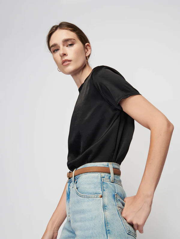 Nation Ltd Marie Boxy Crop Black