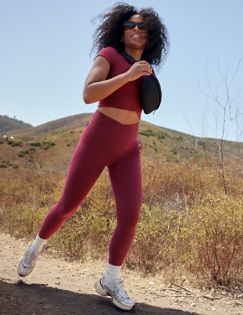 Beyond Yoga Spacedye At Your Leisure Hw Midi Legging Bordeaux Heather