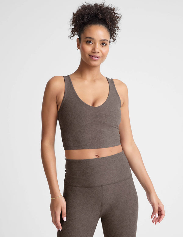 Beyond Yoga Spacedye Good Day Cropped Tank Umber Heather