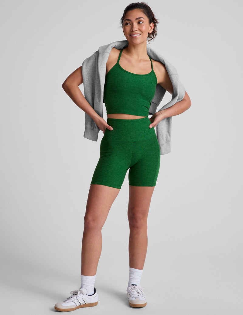 Beyond Yoga Spacedye Keep Pace 5" Pocket Short Summer Thyme Green Heather