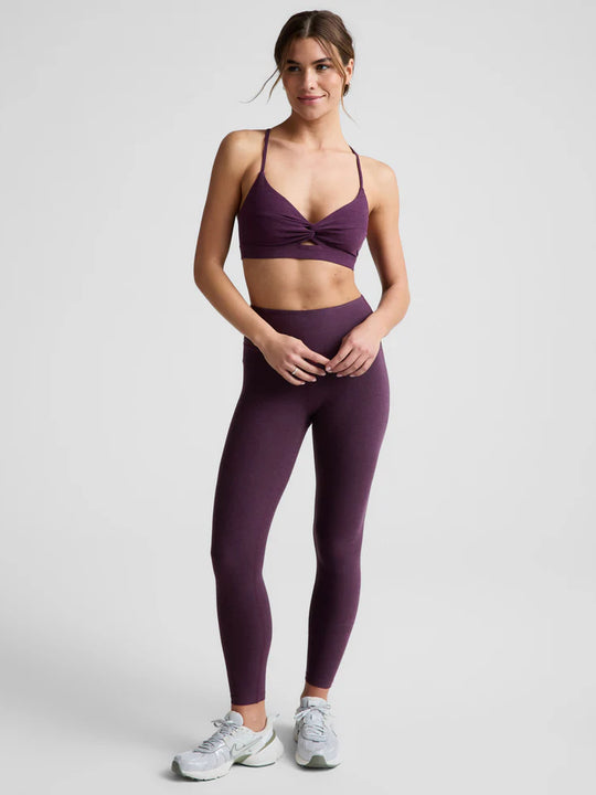 Beyond Yoga Twist Front Strappy Bra Brilliant Blackberry Heather