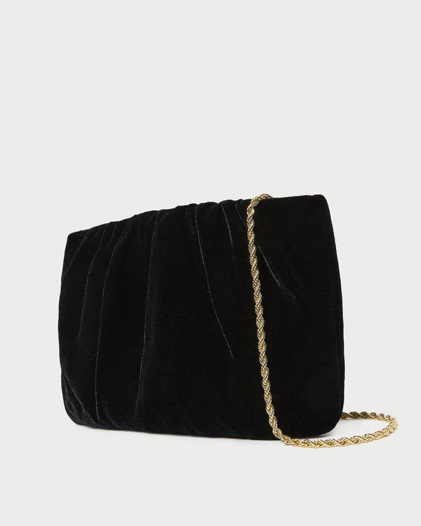 Loeffler Randall Serena Black Velvet Clutch