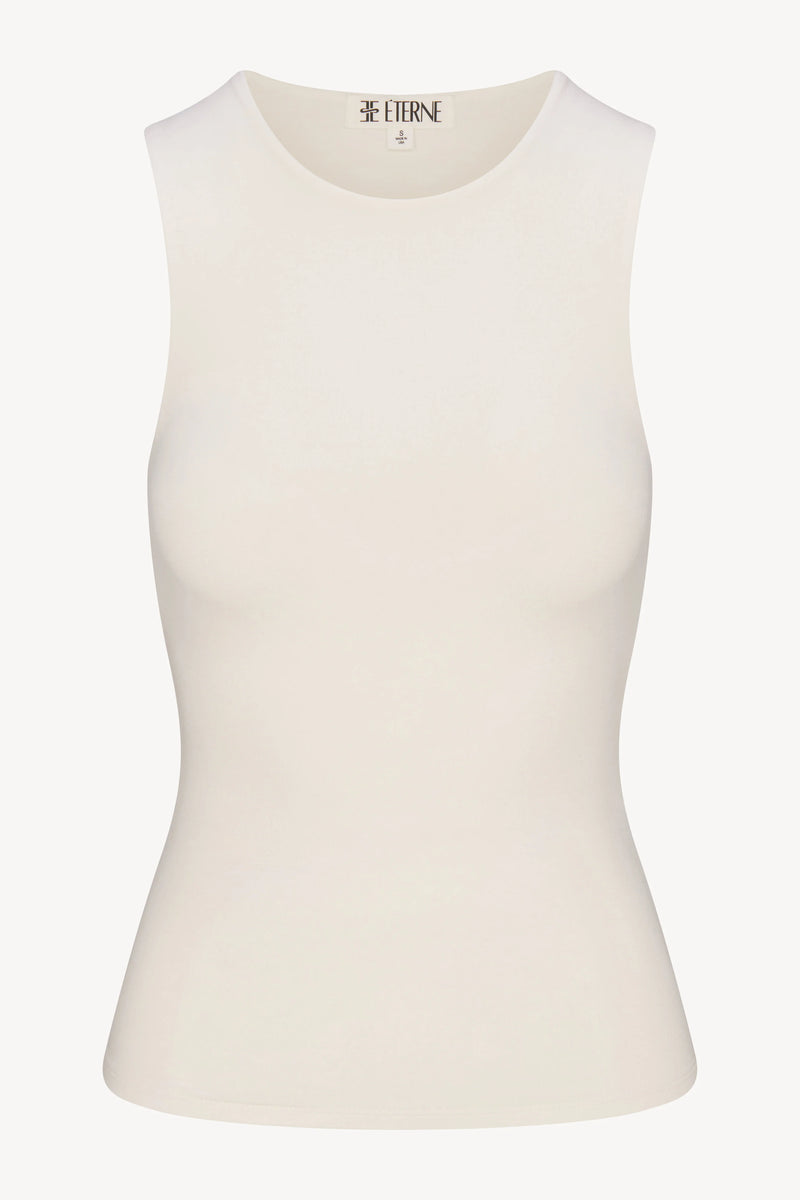 Eterne Sleeveless Crewneck Top Ivory