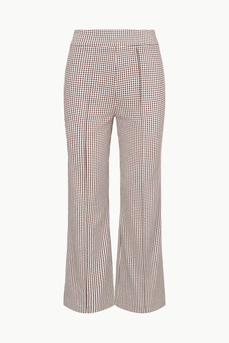 Staud Knack Pant Dark Chocolate Micro Check