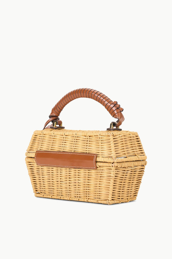 Staud Wicker Tackle Box Bag Natural