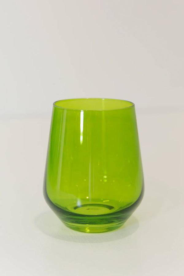 Estelle Colored Glass Wine Stemless Forest Green