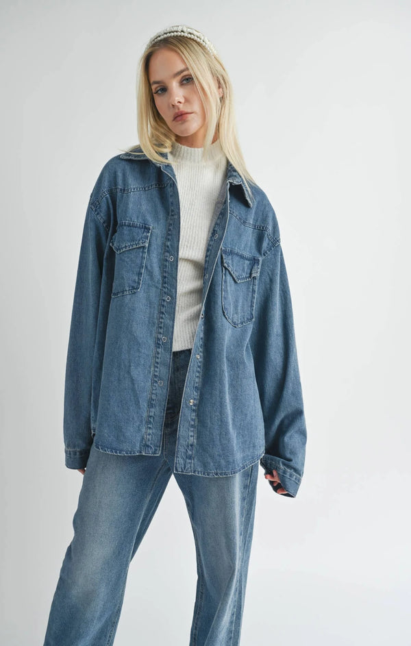 Sage the Label  Selfless Oversized Denim Shacket