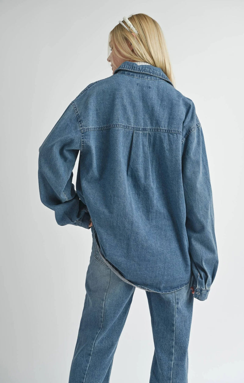 Sage the Label  Selfless Oversized Denim Shacket