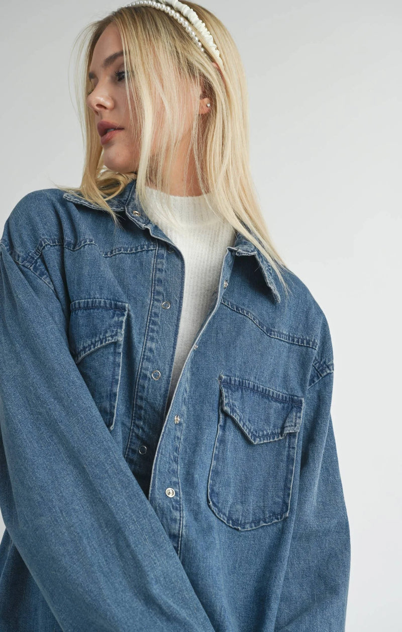 Sage the Label  Selfless Oversized Denim Shacket