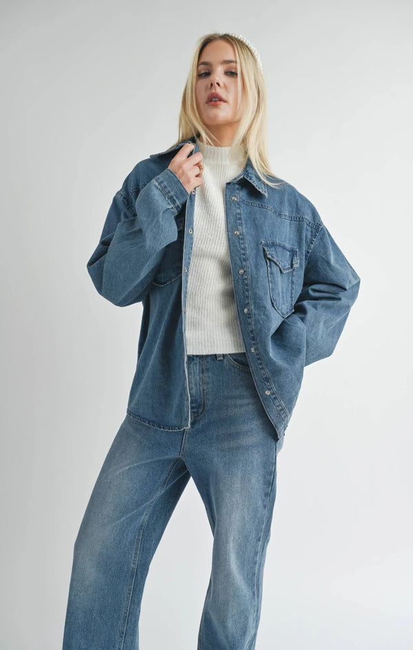 Sage the Label  Selfless Oversized Denim Shacket