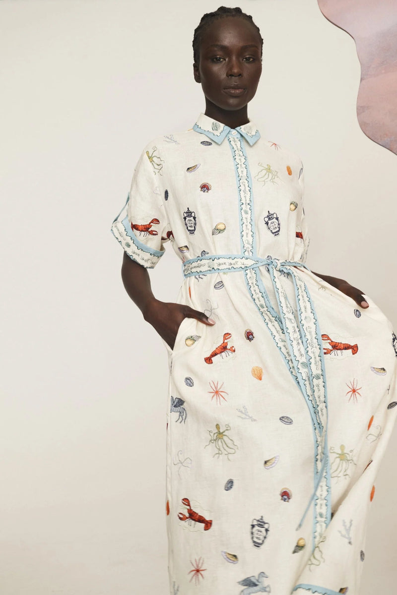 Alemais Sandy Embroidered Shirtdress