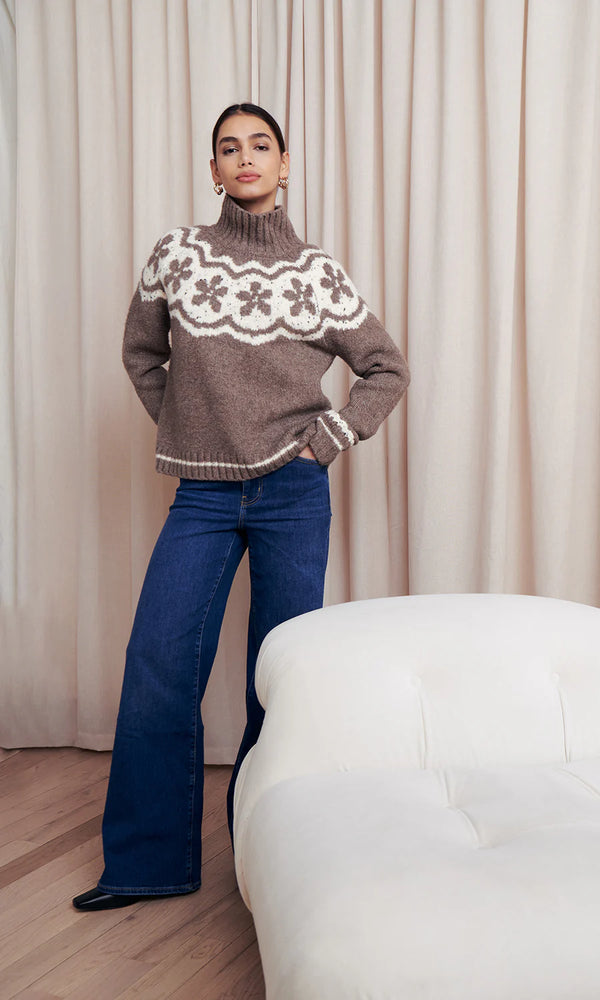 Saylor Blanche Daisy Yoke Fairisle Sweater