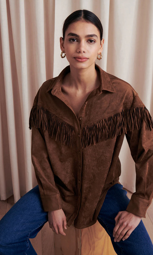 Saylor Clea Faux Suede Top