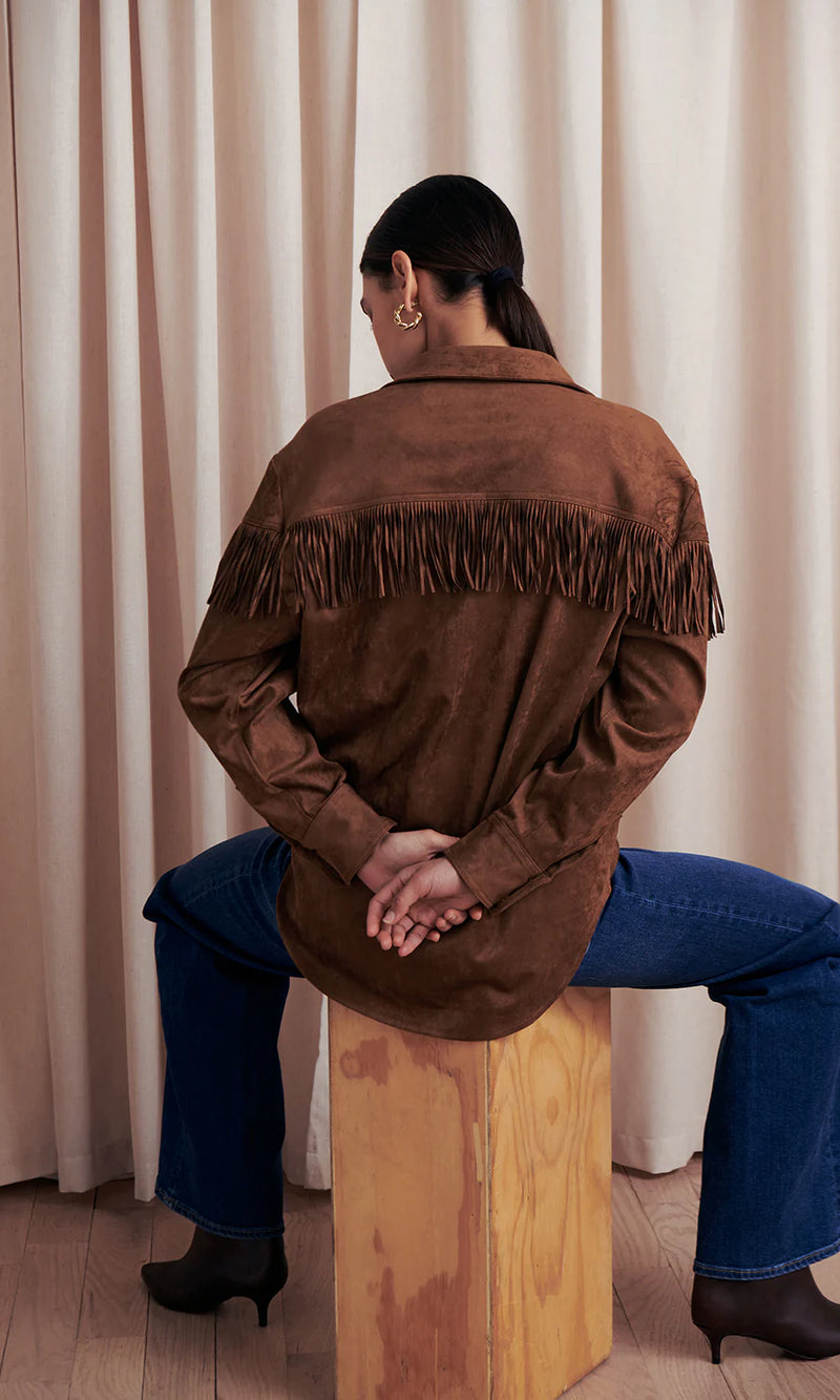 Saylor Clea Faux Suede Top