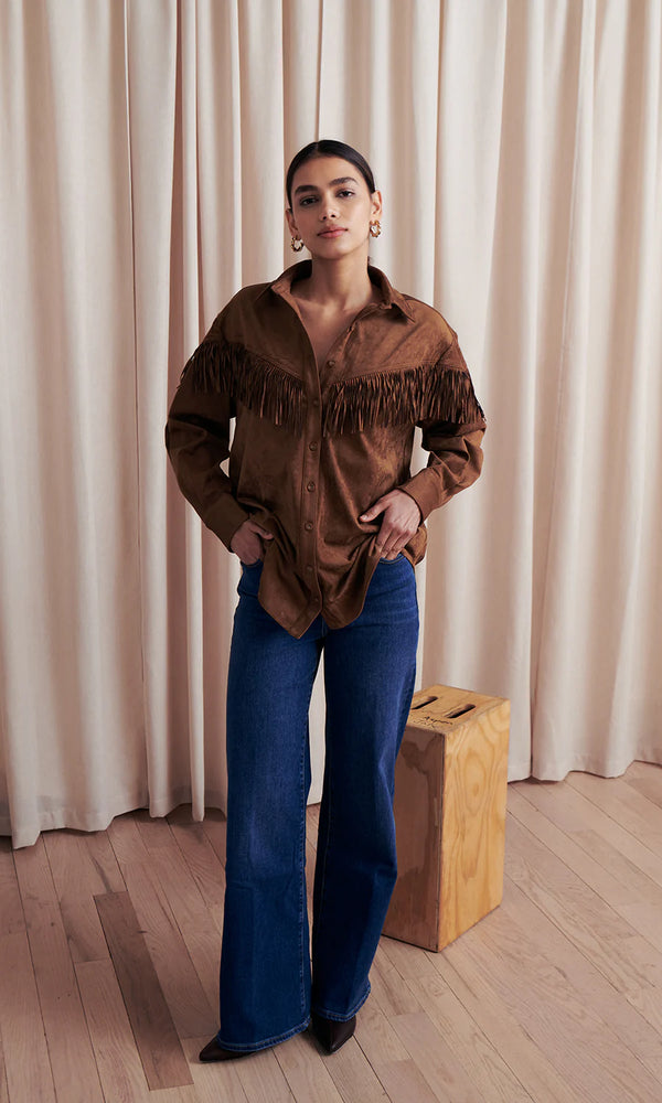 Saylor Clea Faux Suede Top