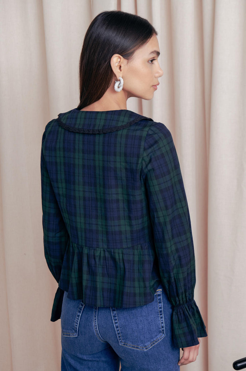 Saylor Yule Holiday Plaid Top