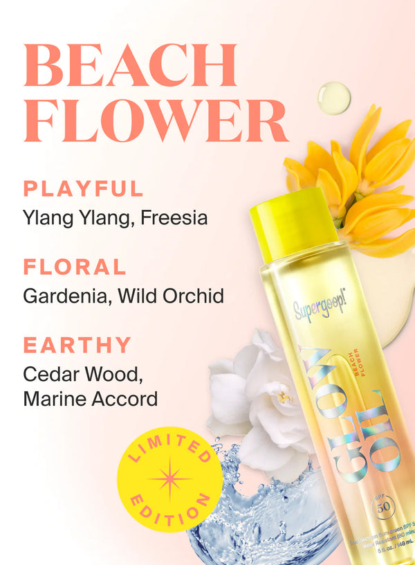Supergoop! Glow Oil Scent Collection SPF 50 (5 fl. oz. / 148 ml) - BeachFlower