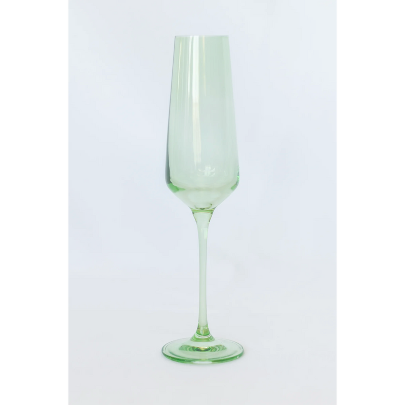Estelle Colored Glass Champagne Flute Mint Green