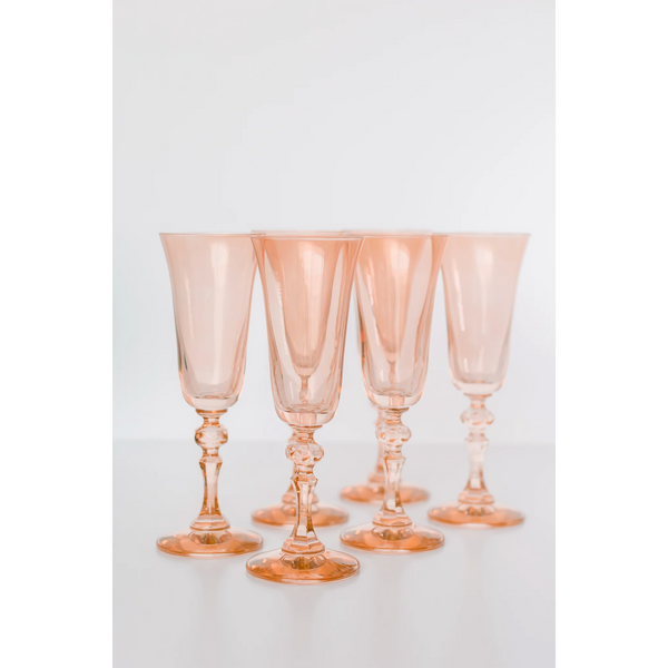 Estelle Colored Glass Colored Regal Flute Blush Pink