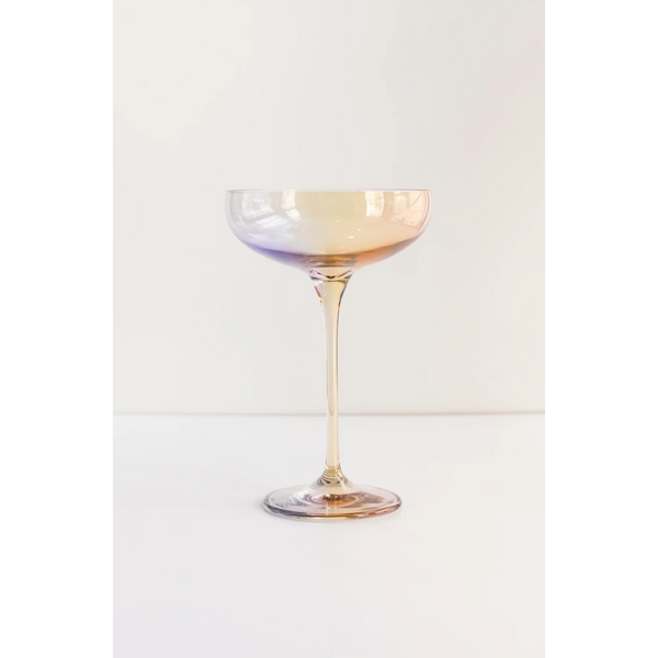 Estelle Colored Glass Champagne Coupe Stemware Iridescent