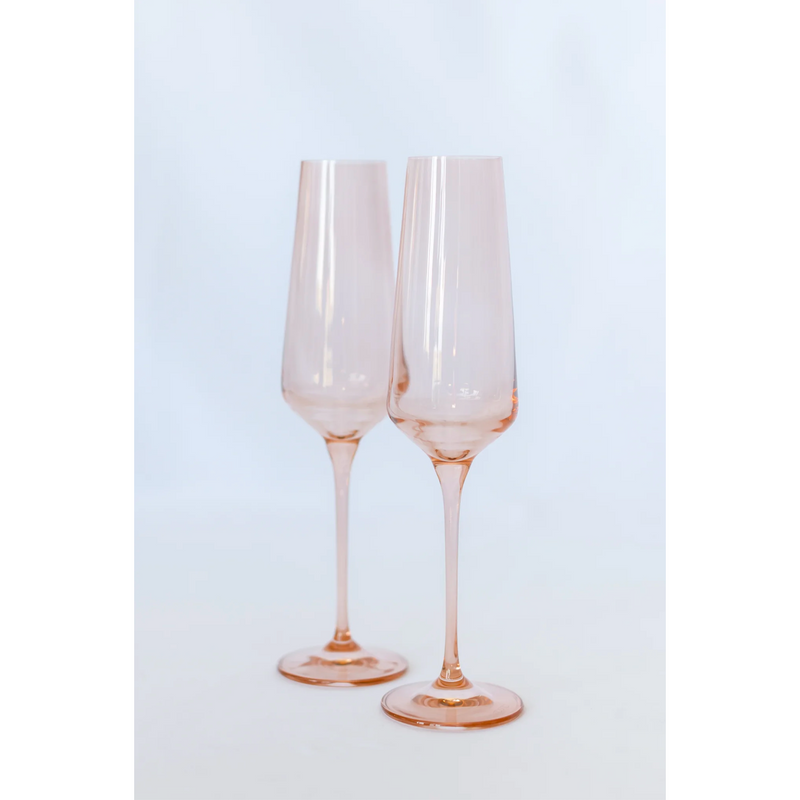 Estelle Colored Glass Champagne Flute Blush Pink