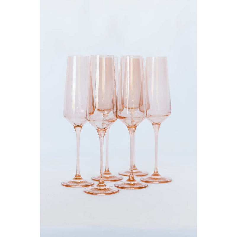 Estelle Colored Glass Champagne Flute Blush Pink