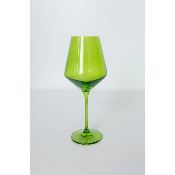 Estelle Colored Glass Wine Stemware Forest Green