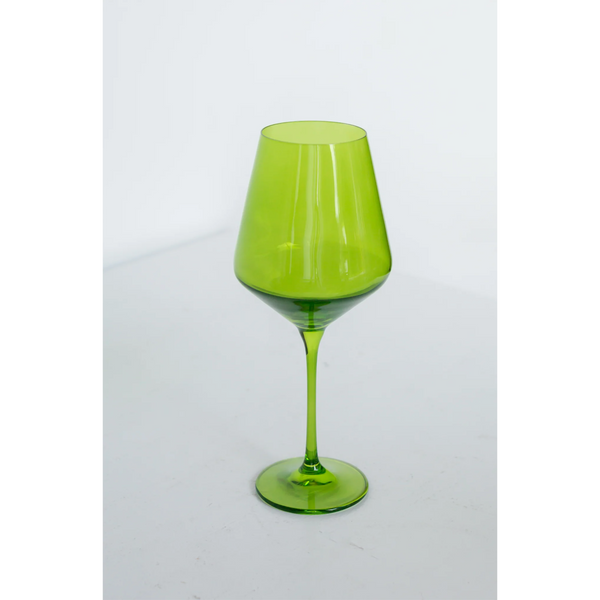 Estelle Colored Glass Wine Stemware Forest Green