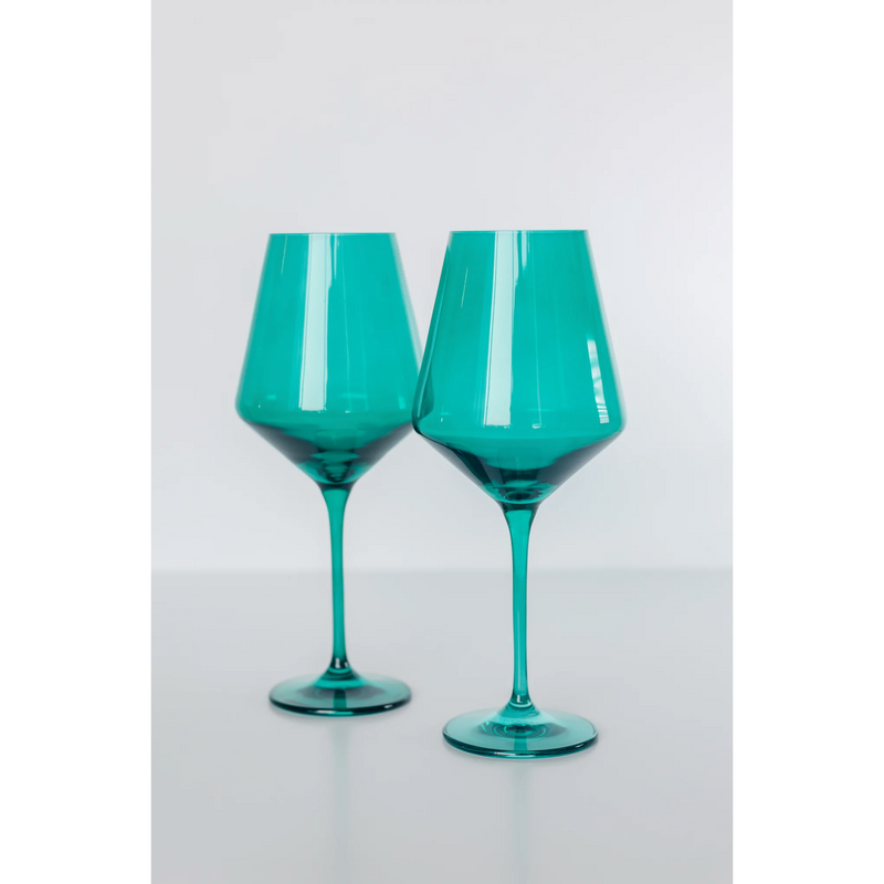 Estelle Colored Glass Wine Stemware Emerald Green