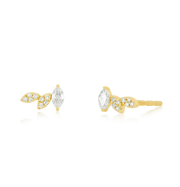 EF Collection Triple Marquise Stud Earring