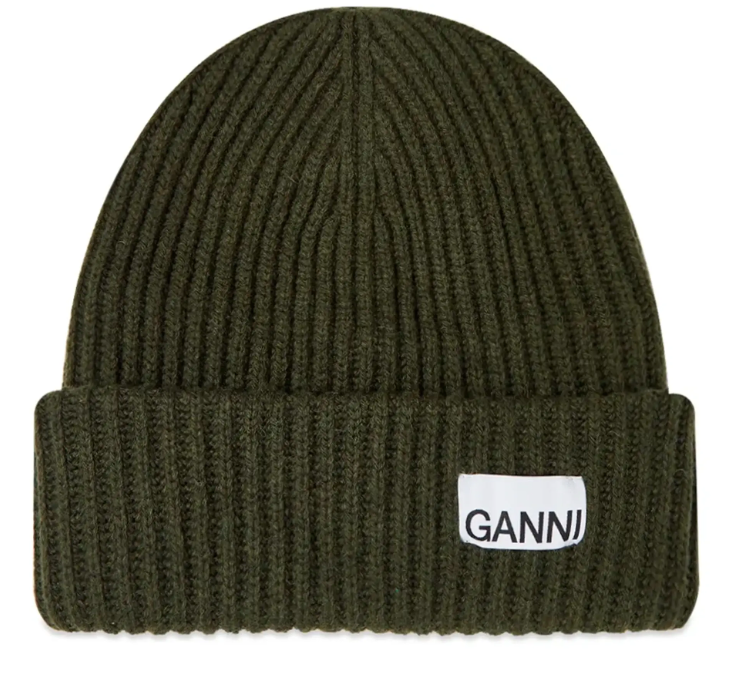 Ganni Structured Rib Beanie Kalamata