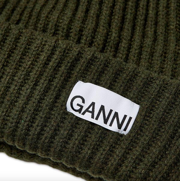 Ganni Structured Rib Beanie Kalamata