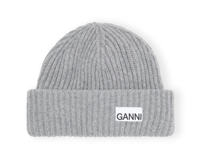Ganni Structured Rib Beanie Paloma Melange