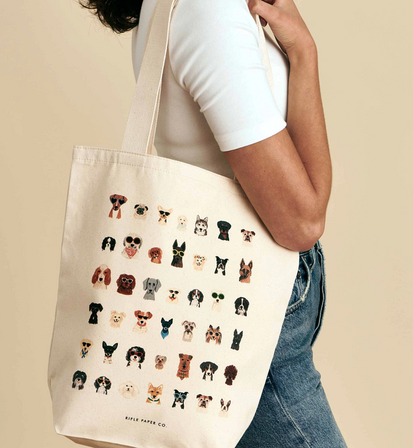 Rifle Paper Co. Dog Days Canvas Tote Bag