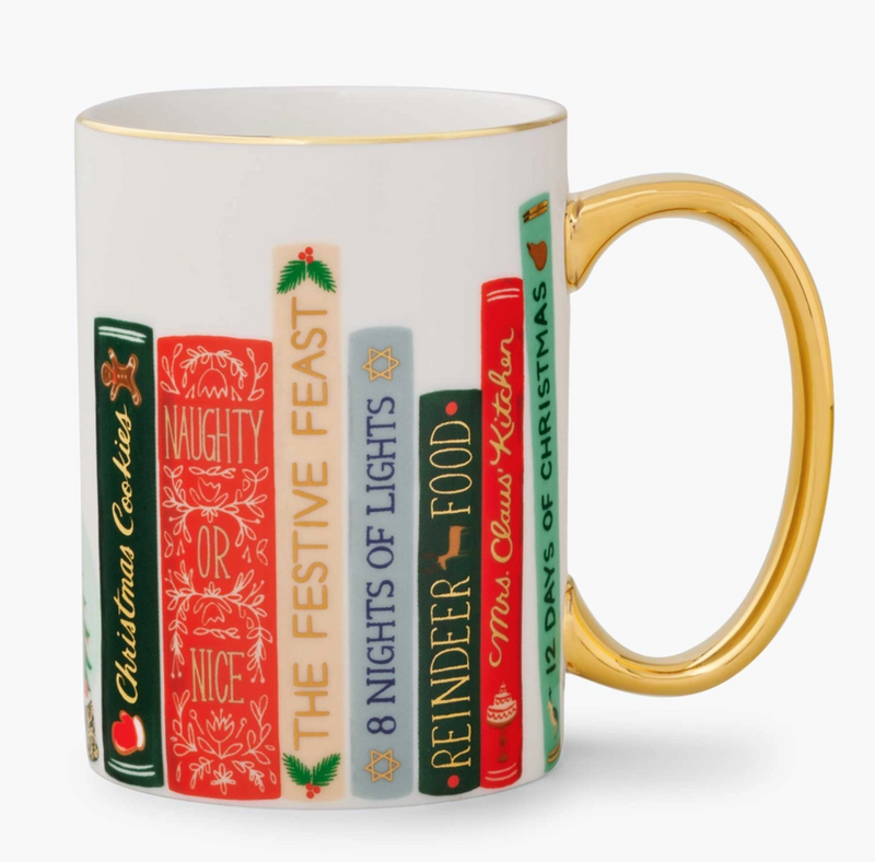 Rifle Paper Co. Festive Book Club Porcelain Mug