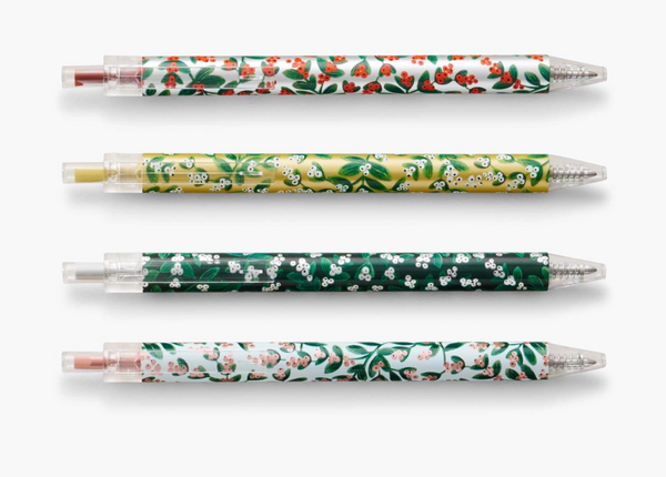 Rifle Paper Co. Mistletoe Metallic Gel Pen Set of 4