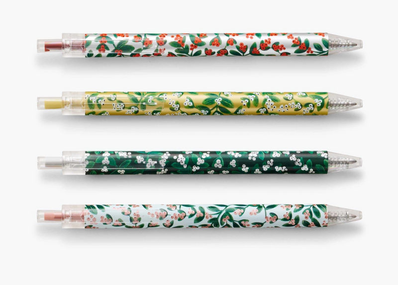 Rifle Paper Co. Mistletoe Metallic Gel Pen Set of 4