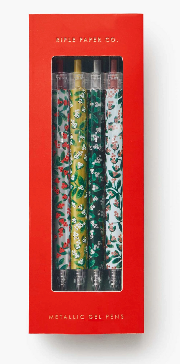 Rifle Paper Co. Mistletoe Metallic Gel Pen Set of 4
